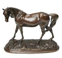 sculpture cheval bronze