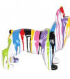 statue bouledogue multicolore