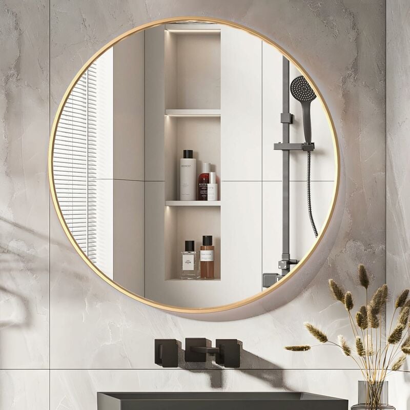 miroir rond doré 80 cm