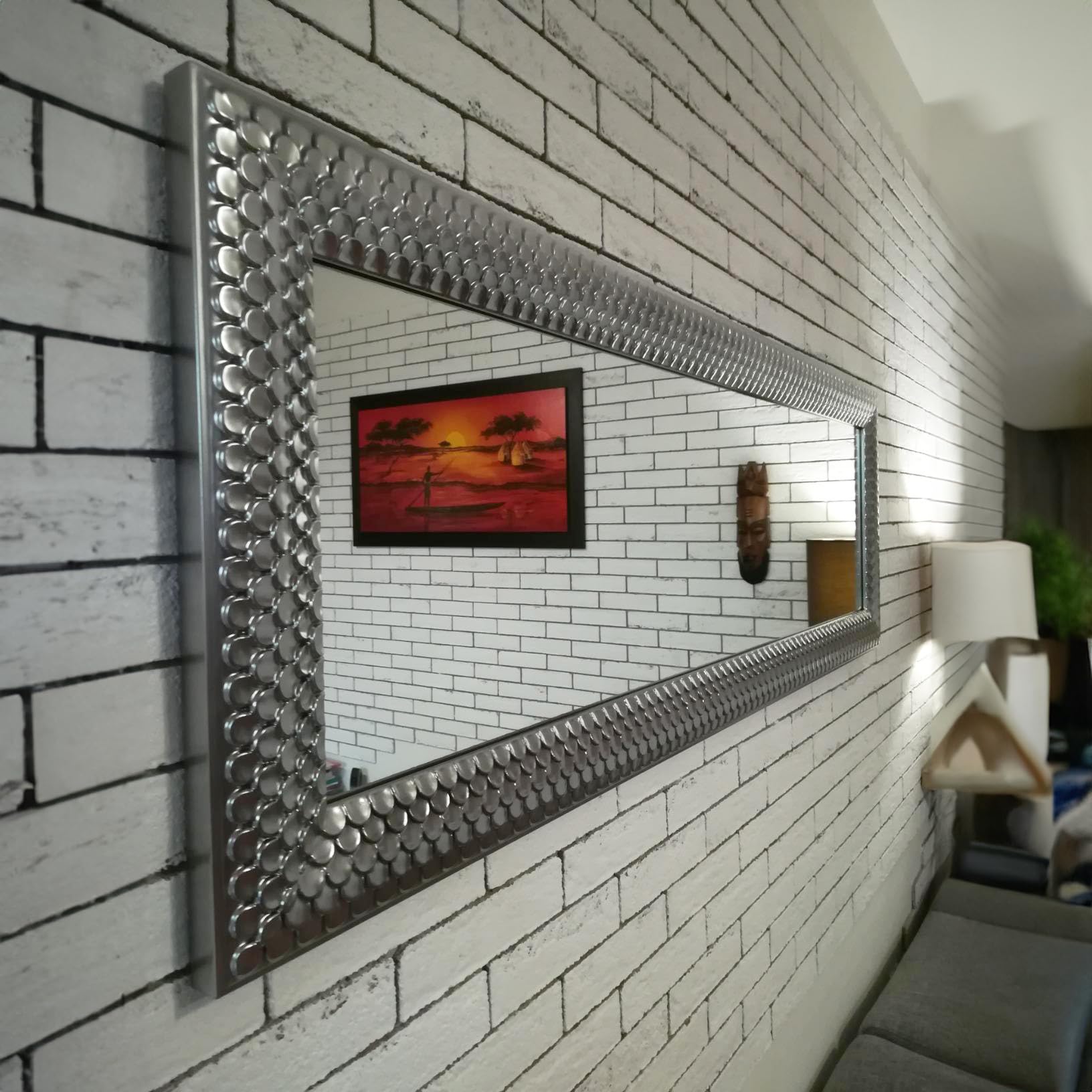 grand miroir argenté