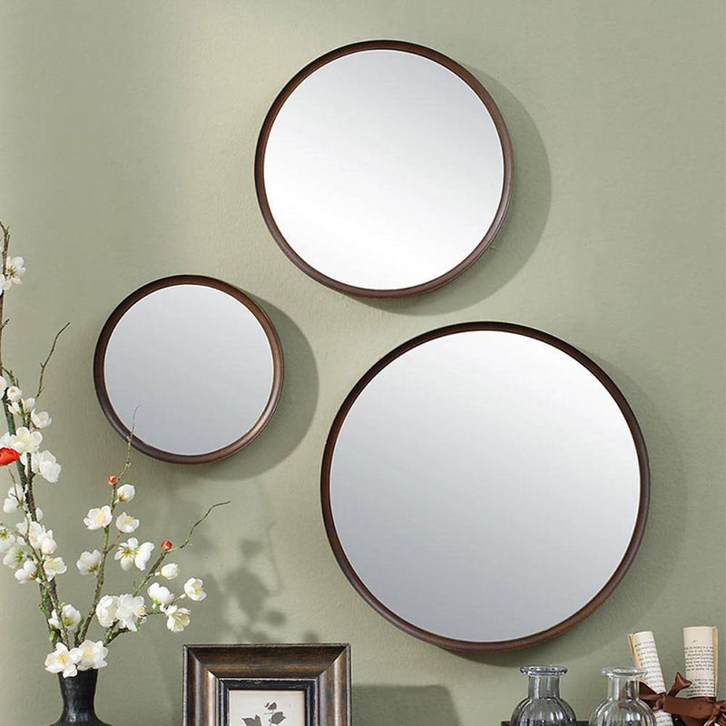 miroir en bois rond
