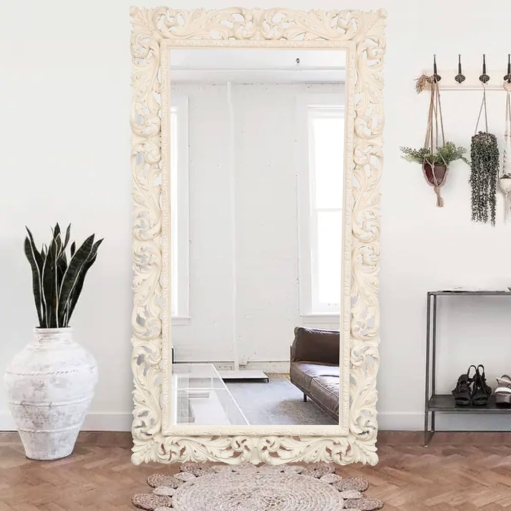 miroir blanc baroque