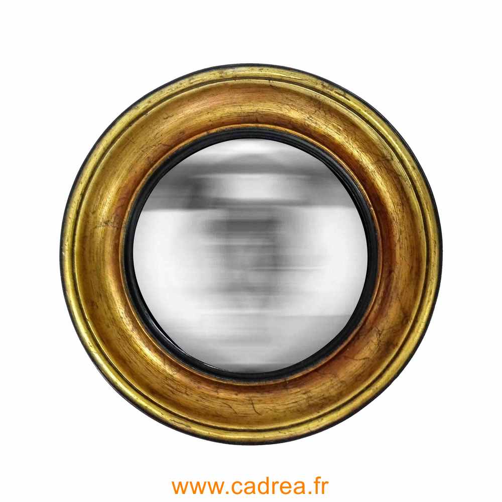miroir rond doré