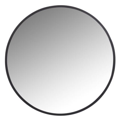 miroir rond metal noir