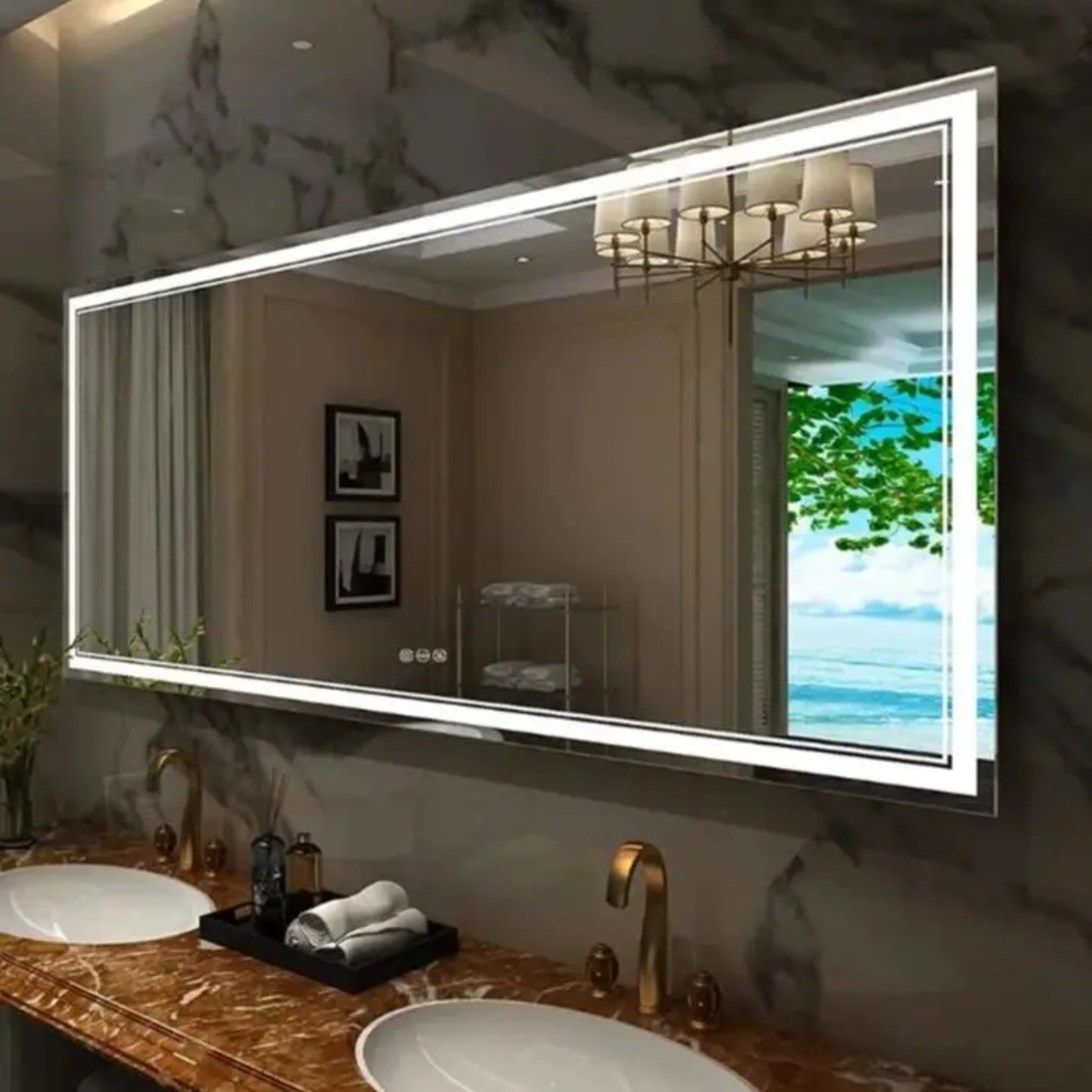 miroir lumineux led