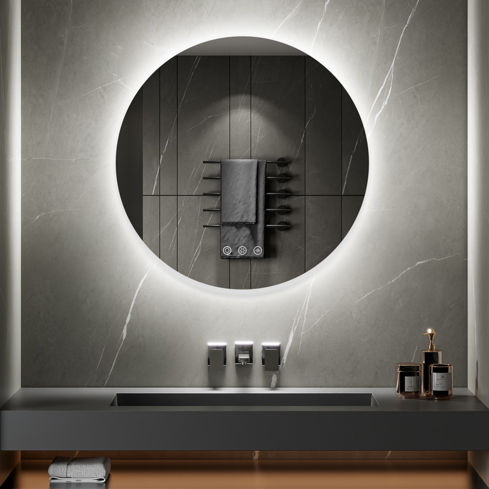miroir lumineux rond