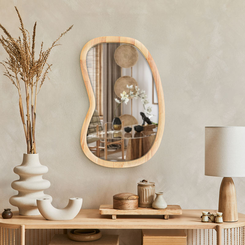 miroir contour bois